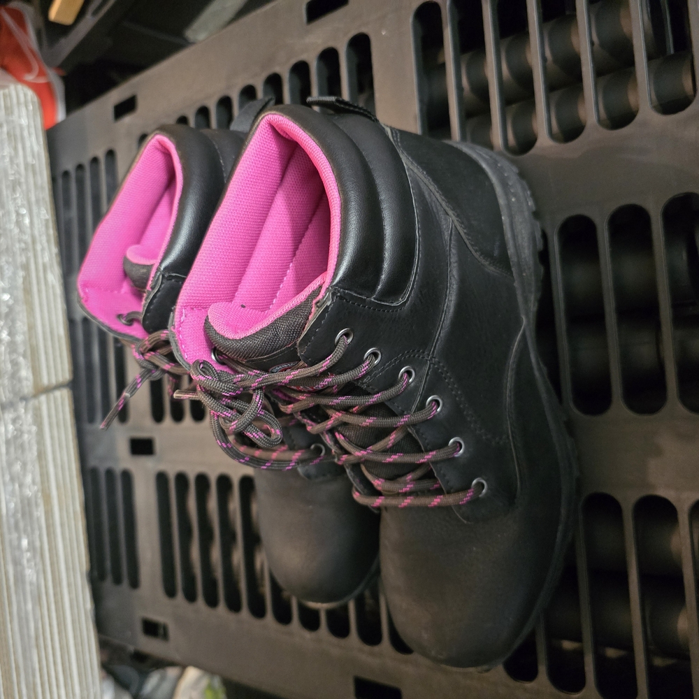 Brahma Black and Pink Combat Moto Boots with Durable Design - Picture 5 of 8